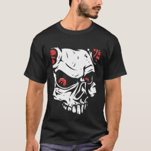 Horned Skull Modern Black Art Trendy T-Shirt