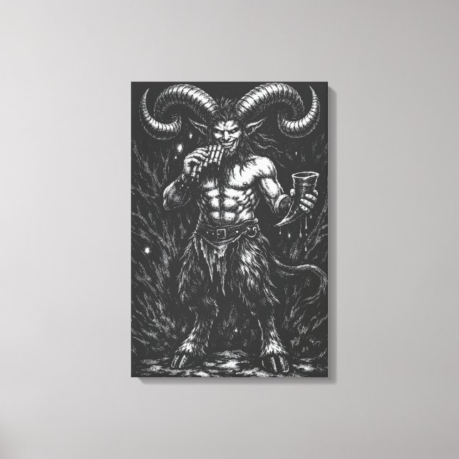 Horned Winter Satyr — by BurnsInHell Canvas Print (Front)