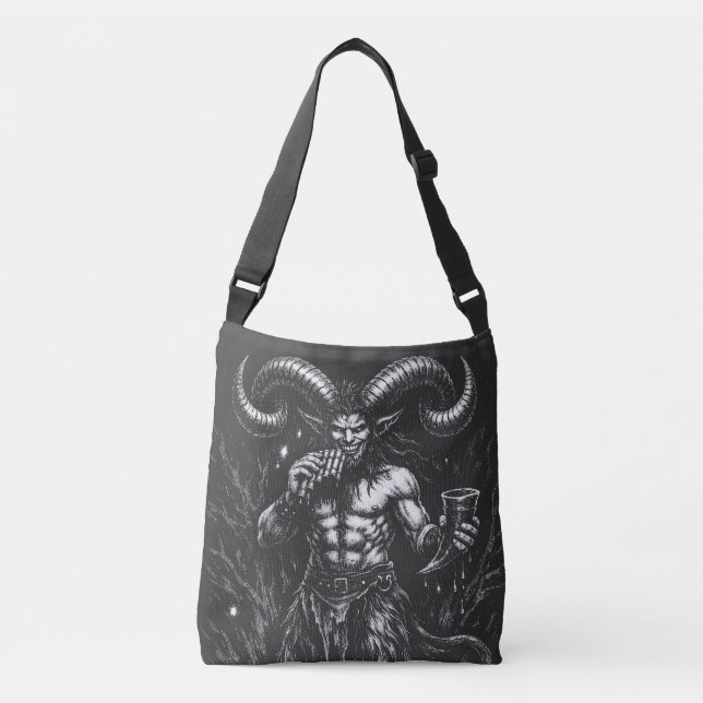 Horned Winter Satyr — by BurnsInHell Crossbody Bag (Front)