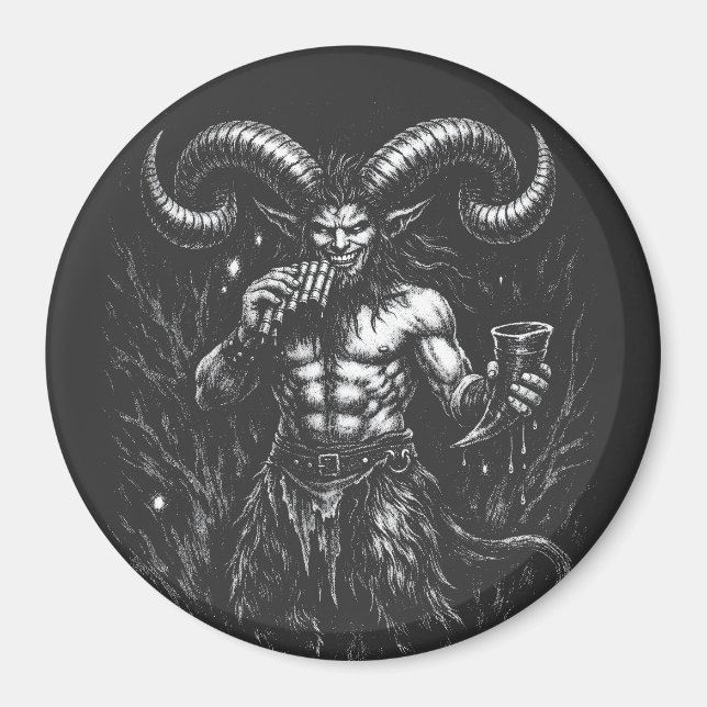 Horned Winter Satyr — by BurnsInHell Magnet (Front)