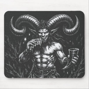 Horned Winter Satyr — by BurnsInHell Mouse Pad