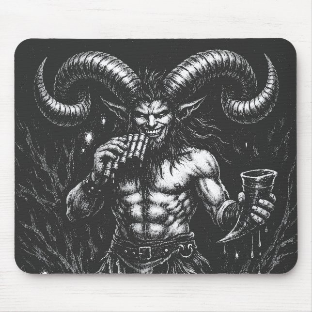 Horned Winter Satyr — by BurnsInHell Mouse Pad (Front)