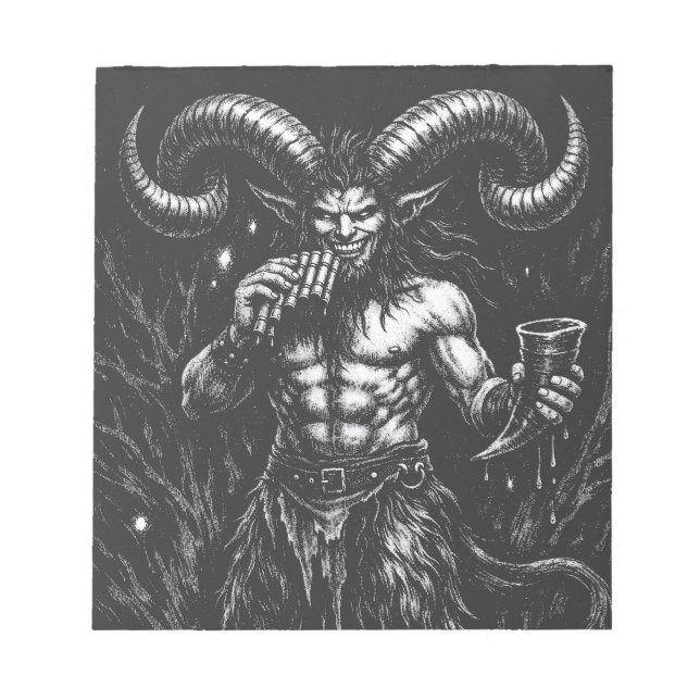 Horned Winter Satyr — by BurnsInHell Notepad (Front)