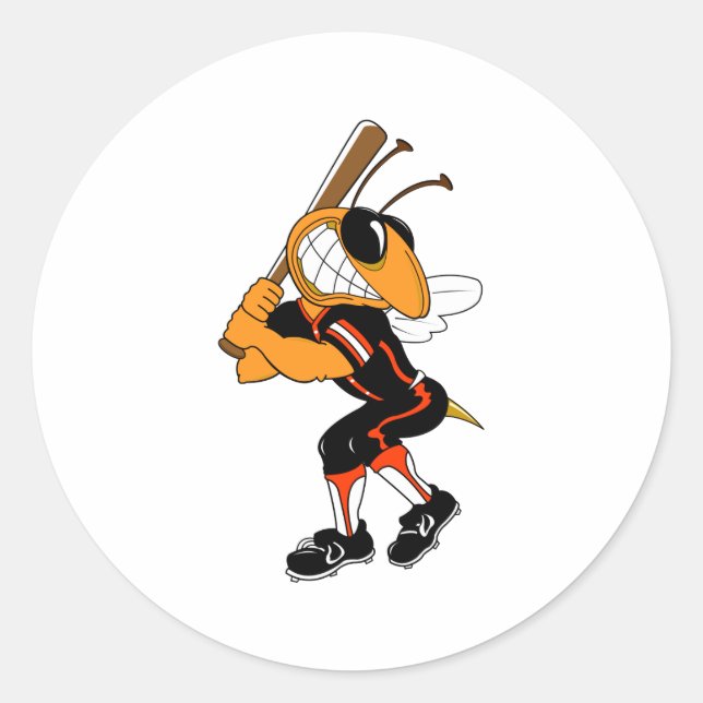 Hornet Ball Player Classic Round Sticker (Front)