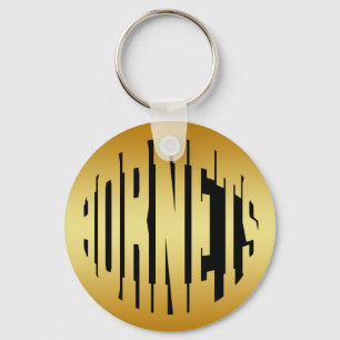 HORNETS - GOLD TEXT KEYCHAIN