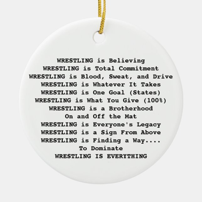 Hornets Wrestling is Everything Christmas Ornament (Front)