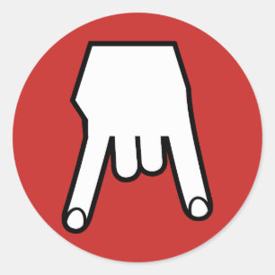 horns down classic round sticker