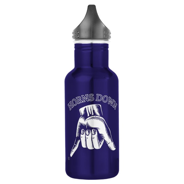 "HORNS DOWN" funny      532 Ml Water Bottle (Left)