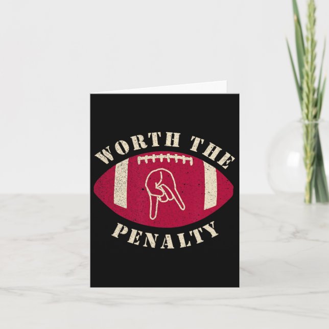 Horns Down Worth The Penalty Oklahoma Texas Red Ri Card (Front)