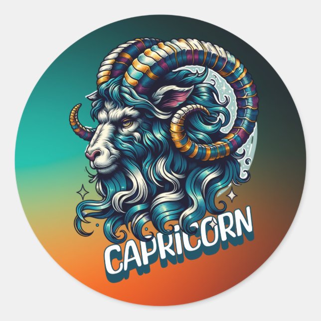Horoscope Astrological Sign Capricorn Classic Round Sticker (Front)