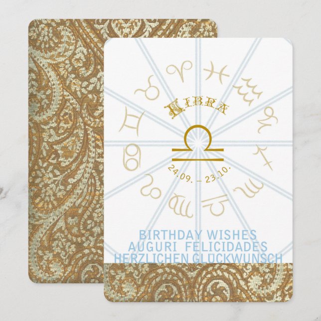 HOROSCOPE ~ Birthday Invite - Libra (Front/Back)