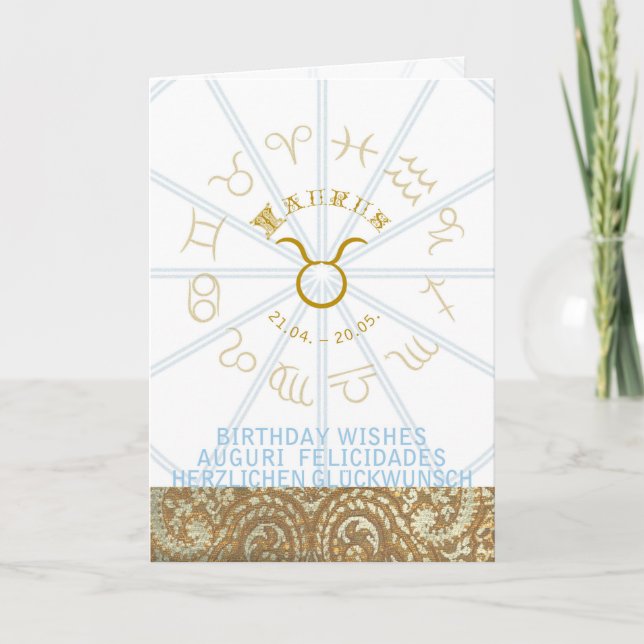 HOROSCOPE ~ Carte de voeux d'anniversaire Taurus (Devant)