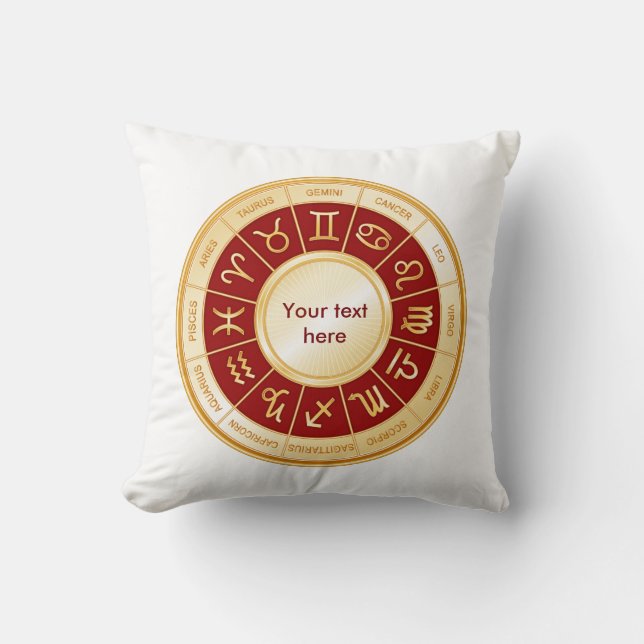 Horoscope Mandala Throw Pillow (Front)