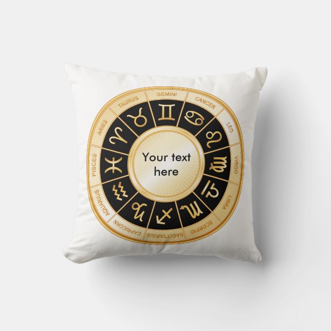 Horoscope Mandala Throw Pillow (Front)