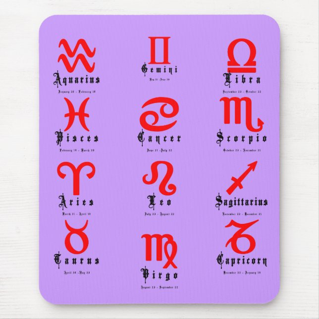 Horoscope Mouse Pad (Front)