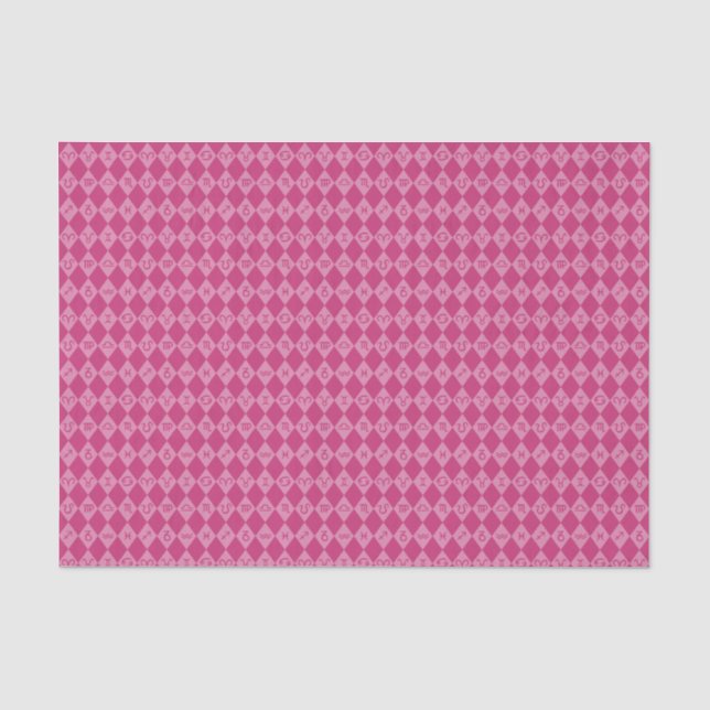 Horoscope Pattern - Pink Tissue Paper (Front)