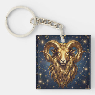Horoscope Sign Aries   Astrology Traits & Dates Keychain