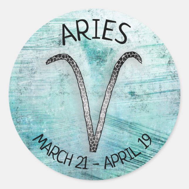 Horoscope sign Aries Classic Round Sticker (Front)
