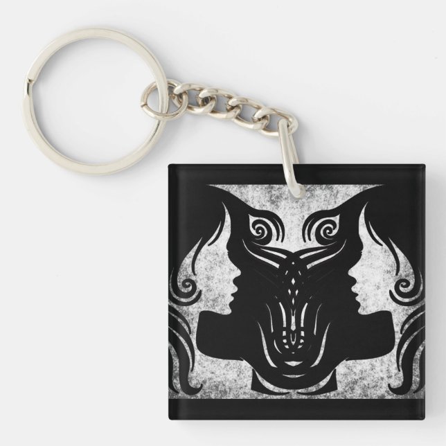Horoscope Sign Gemini Zodiac Key Chain (Front)