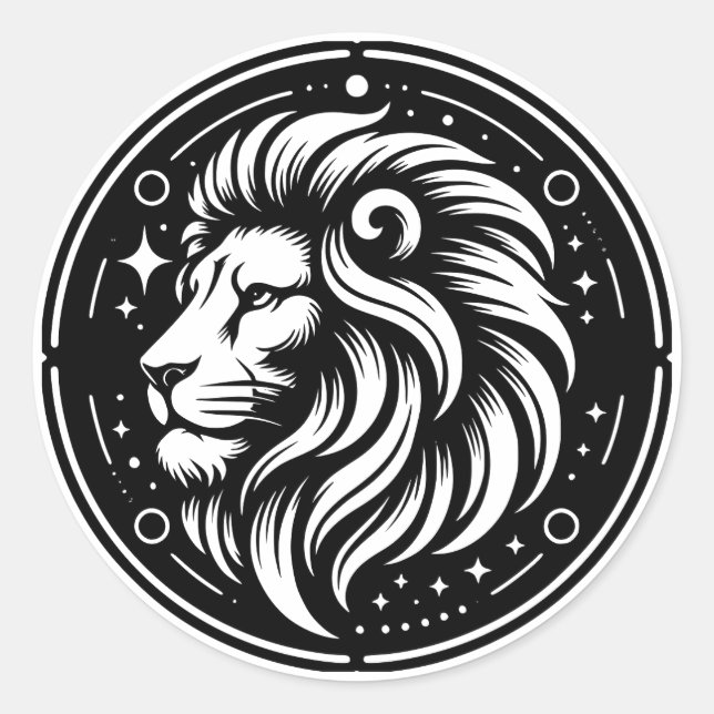 Horoscope Sign Leo Lion Symbol  Classic Round Sticker (Front)