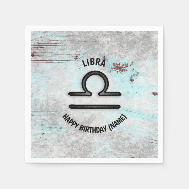 Horoscope Sign Libra Astrology Zodiac Birthday Napkin (Front)