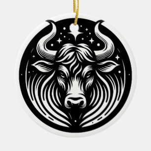 Horoscope Sign Taurus Symbol and Traits Ceramic Ornament
