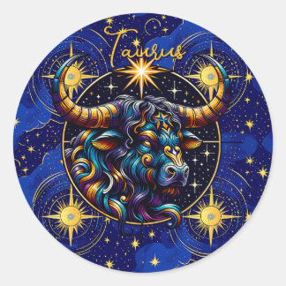 Horoscope Sign Taurus Zodiac Astrology Classic Round Sticker
