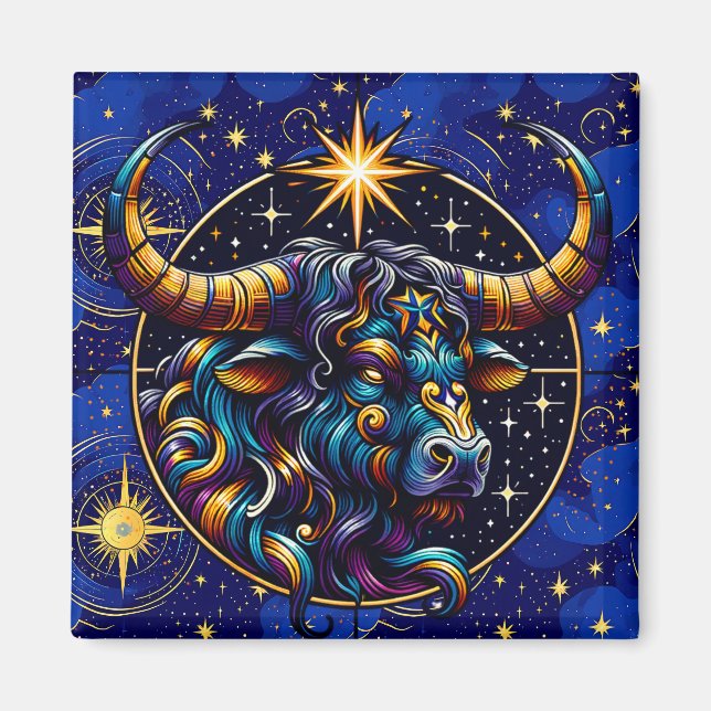 Horoscope Sign Taurus Zodiac Astrology Magnet (Front)