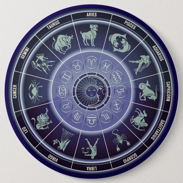 Horoscope Signs 6 Inch Round Button (Front)