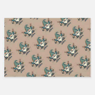 Horoscope Virgo, Libra and Scorpio wrapping paper