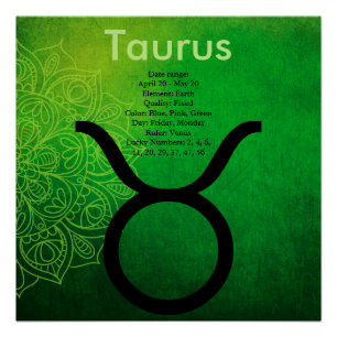 Horoscope Zodiac Astrologie Signe Taurus Poster
