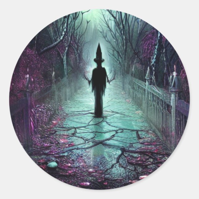 Horreur Sticker éffrayant Gothique Classic rond (Devant)