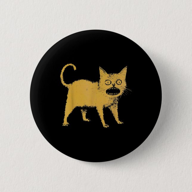 Horrible Japanese Cat Funny  2 Inch Round Button (Front)