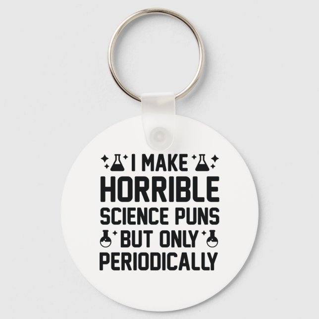 Horrible Science Puns Keychain (Front)