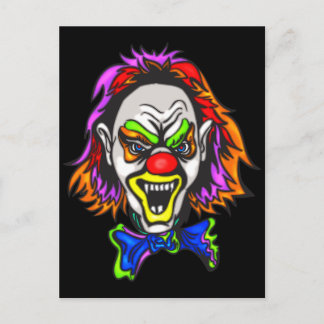Horrid Evil Clown Postcard