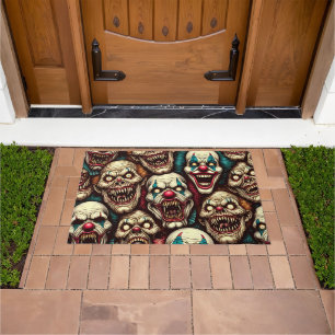 Horrifying Clowns Halloween Doormat