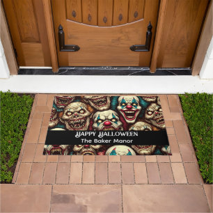 Horrifying Clowns Halloween Doormat