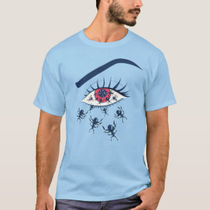 Horror art creepy eye with insects T-Shirt