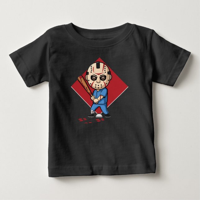 Horror Baseball Player Baby T-Shirt (Front)