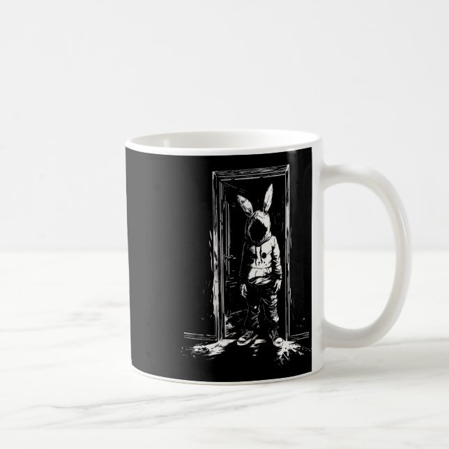 Horror Bunny Mask Man Rabbit Alt Goth Slasher Cree Coffee Mug (Right)