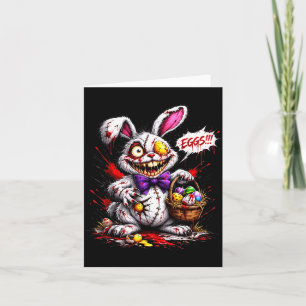 Horror Bunny with Eggs Scary Easter Design Card