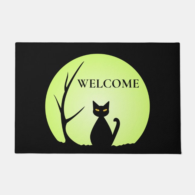 Horror Cat Halloween Doormat (Front)