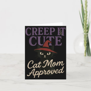 Horror Cat Mom Spooky Black Cat Halloween Card