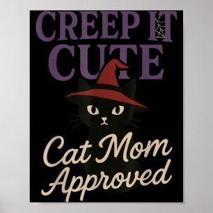 Horror Cat Mom Spooky Black Cat Halloween Poster