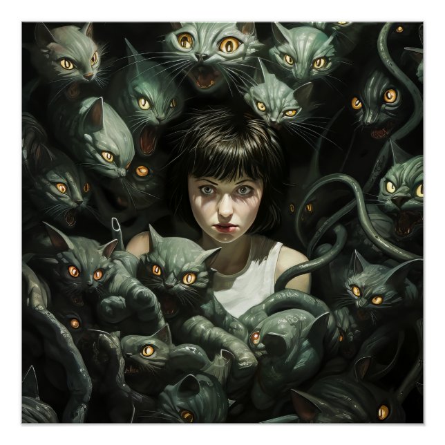 Horror Cat Nightmare Poster (Front)