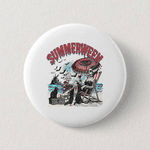 Horror Character Summerween Halloween Vintage Beac 2 Inch Round Button