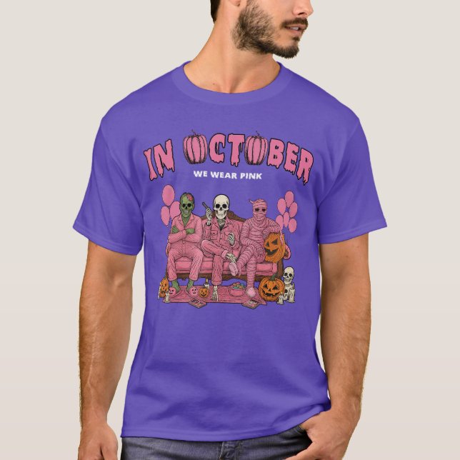 Horror Characters Halloween Funny Skeleton Slasher T-Shirt (Front)