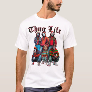 Horror Characters Thug Life Shirt, Halloween Funny T-Shirt