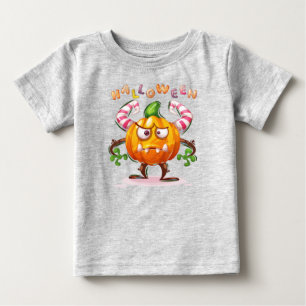 Horror Childish Halloween Pumpkin Crazy Baby T-Shirt