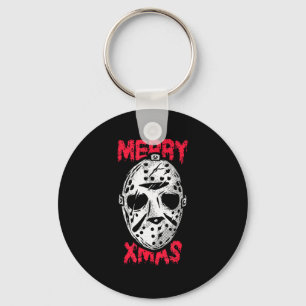Horror Christmas Merry Xmas Mask Keychain